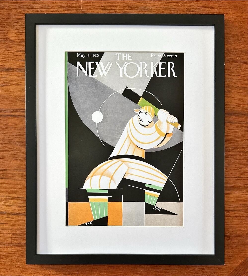Framed 1926 The New Yorker May 8 Cover Baseball Player Bobritsky
